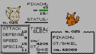 LIVE!! Shiny Starter Pikachu from Generation 1 Virtual Console after 4,436 SRs!!