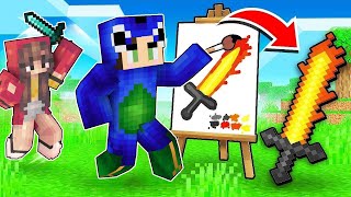 Speedrunner VS Hunter But Whatever I Draw, I Get in Minecraft ft @AyushMore