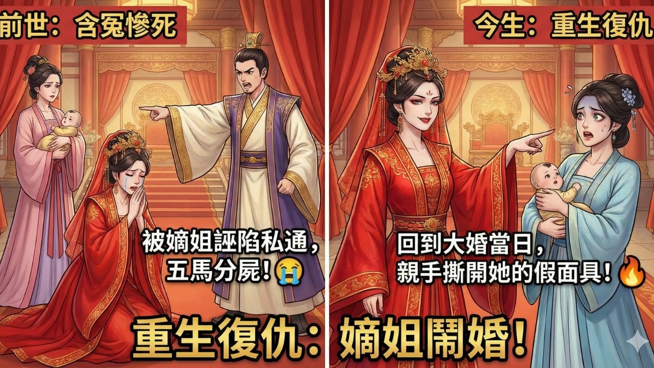 【重生復仇】大婚當日，嫡姐抱著野種汙衊我私通？上一世我被五馬分屍，這一世我要妳親口承認：這孩子是妳生的！🔥| 污衊私通