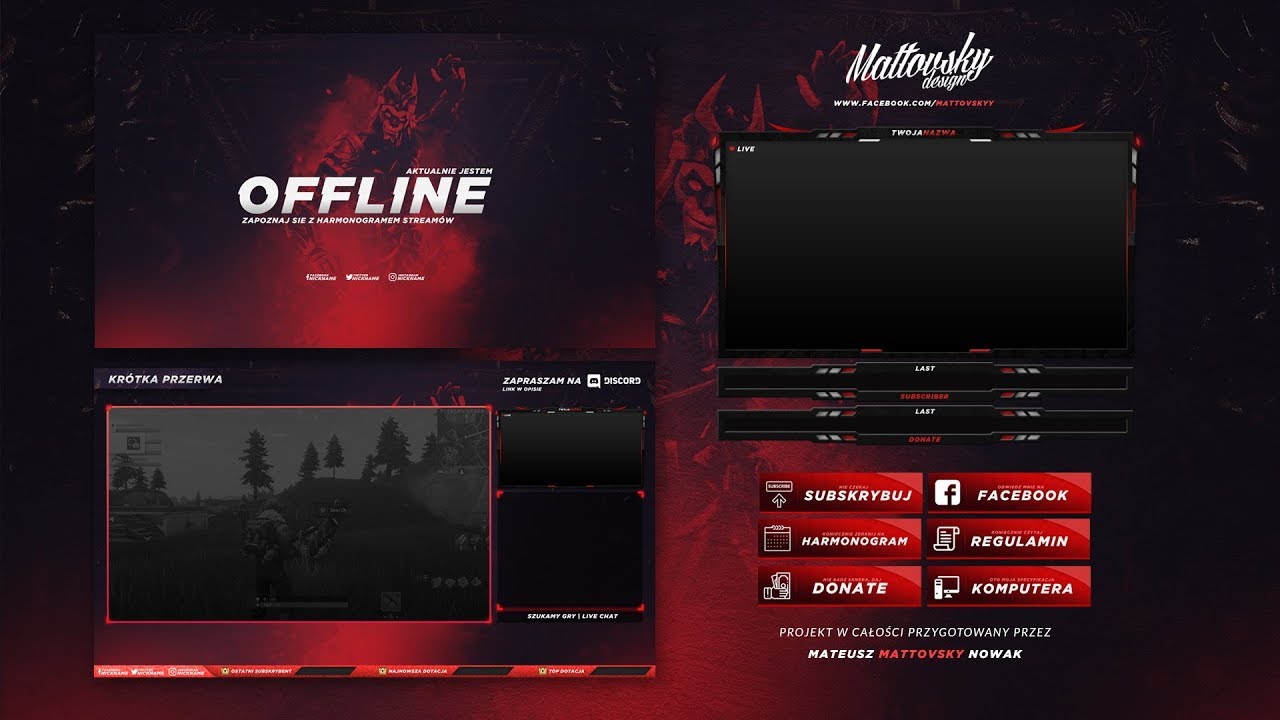 free twitch overlay template obs