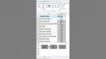 Excel’de Check Box(Onay Kutusu) Oluşturmak
