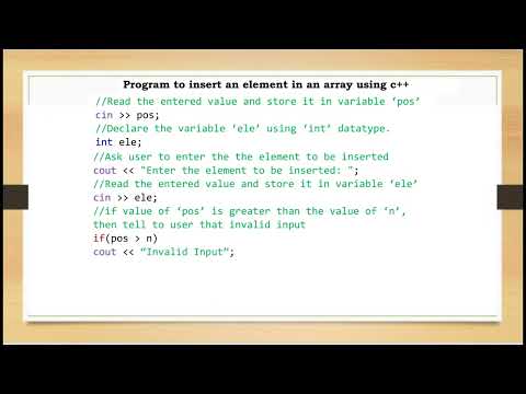 C++ Program to Insert an Element into an Array | Data Structures | SSCBE