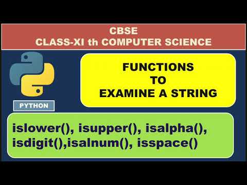 string functions| isupper() , islower(),isalpha(),isdigit(), isalnum()