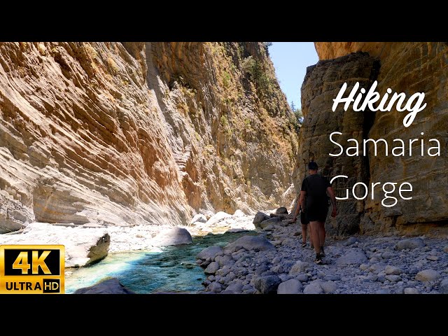 Hiking Samaria Gorge in Crete 4K (relaxing nature ASMR) class=