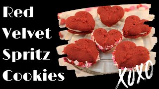 Red Velvet Spritz Cookies