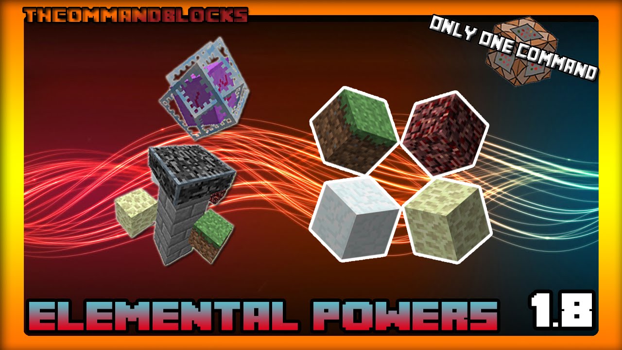 Minecraft one command block- Elemental powers - YouTube
