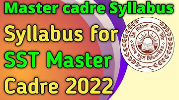 sst master cadre syllabus pdf | sst master cadre syllabus | sst master cadre | sst master cadre post