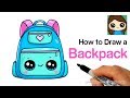 How to Draw a Backpack Cute and Easy | Back to School Supplies