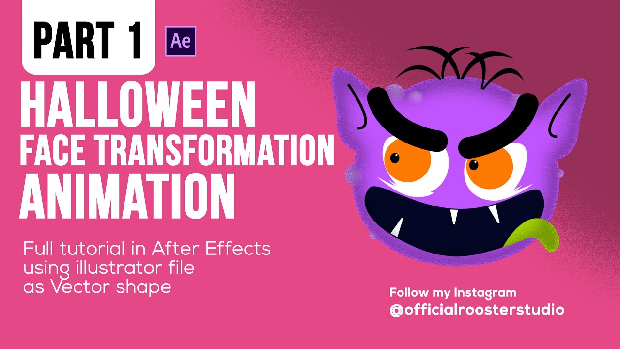 Halloween face transformation animation in Adobe After Effects ...