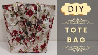 How To Make A Simple Tote Bag With 2 Handles \/ Easy Sewing \/ DIY 