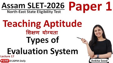 Types of Evaluation System in Teaching Aptitude for Assam SLET | Assam SLET 2026  Paper 1