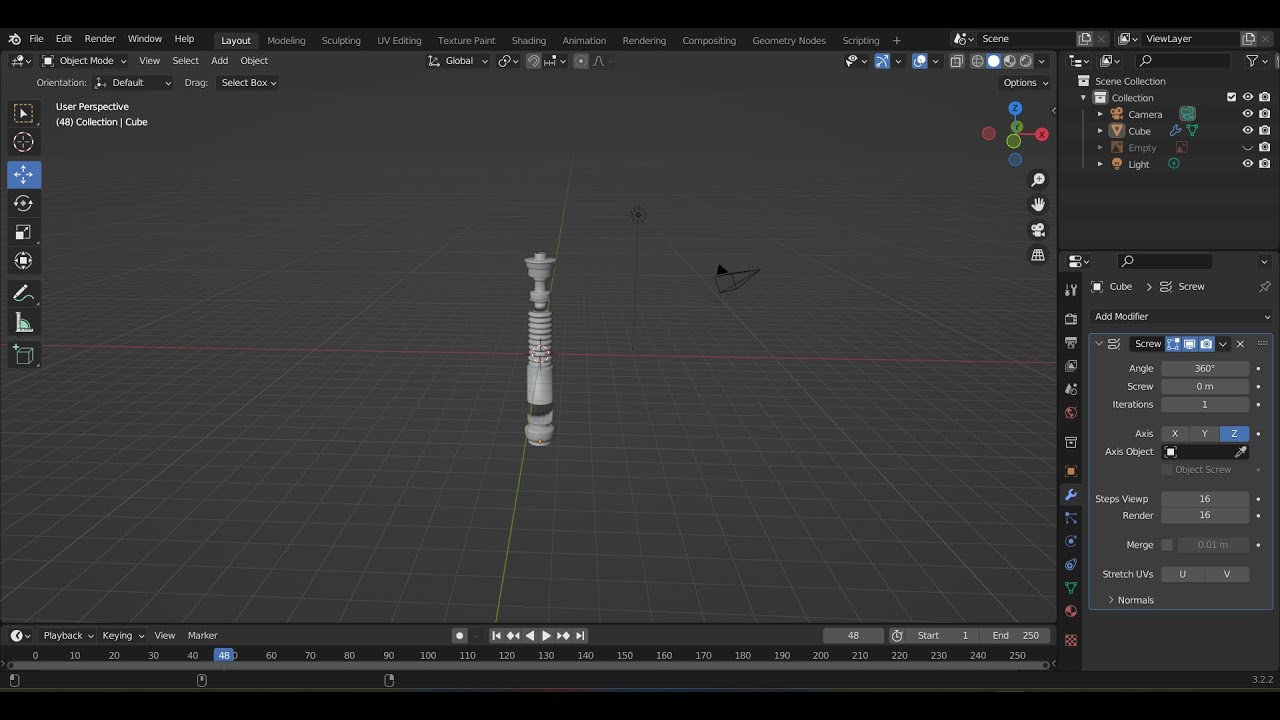 How To Make A Lightsaber In Blender. - YouTube