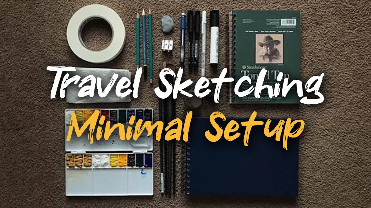 My mini travel sketching kit, lightweight portable watercolor gear