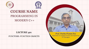 Lecture 40 Functors Function Objects