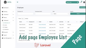 Add page Employee List Laravel 10 Hotel System
