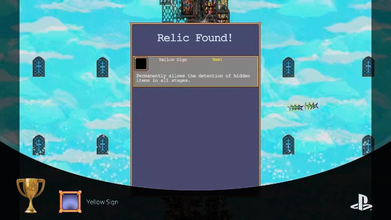 Vampire Survivors Yellow Sign trophy