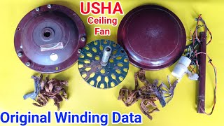 USHA Ceiling Fan Original Winding Data