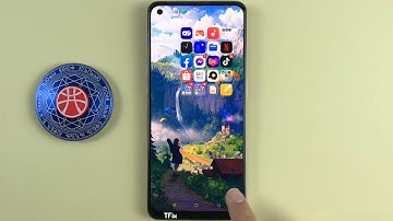 The gesture of dragging the icon down opens the home screen application on OPPO Reno7 Android 13