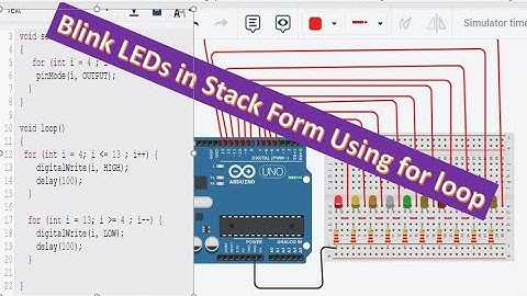 Blink LEDs in Stack Form Using for loop - Arduino experience
