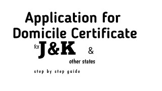 Application for domicile certificate for Jammu & Kashmir | Domicile certificate kaise banaye screenshot 1