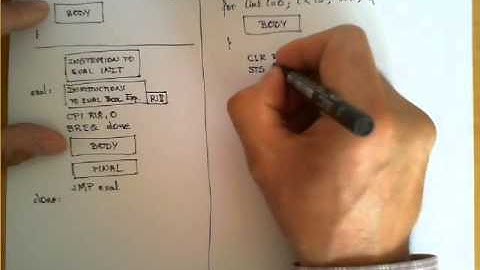 Translate a for statement to AVR assembly code