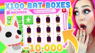 HATCHING 100 BAT BOXES (10,000 ROBUX) ! Adopt Me Roblox New HALLOWEEN Update