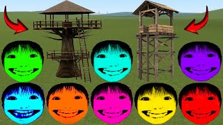 Colorful Yoshie Family Vs Towers in Garry's Mod!
