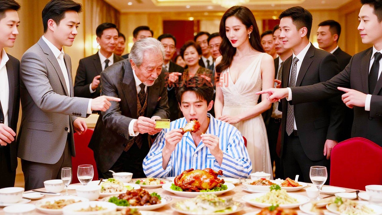 眾人嘲諷他是從醫院跑出來的瘋子，只有眼尖的首富發現他是惹不起的人物，當場把外孫女總裁許配給他驚呆眾人！#爽劇 #逆襲 #反轉