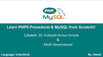PHP Procedural & MySQLi Lesson 20: Indexed Arrays Simple & Multidimentional (Urdu/Hindi)