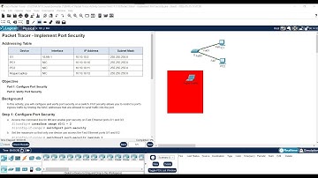 lab :11.1.10 Packet Tracer - Implement Port Security