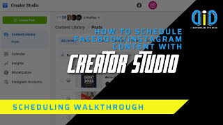 How to Schedule Content on Facebook/Instagram with Creator Studio