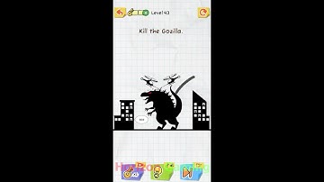 Draw 2 Save: Stickman Puzzle LEVEL 43 - Kill the gozzila - Gameplay Walkthrough Android IOS