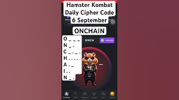 6 September Hamster Kombat Daily Cipher Code. #hamsterkombat #hamsters #hamsterkombatcipher