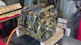 Twin Grasshopper Steam Engines with new crankshafts