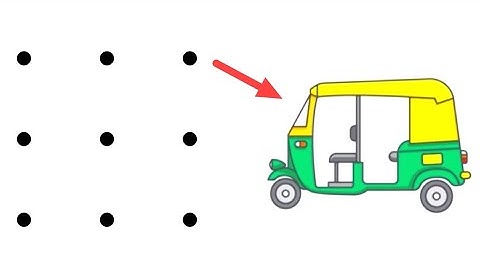 Auto Rickshaw Drawing From 9 Dots | Easy Auto Drawing | PGL 2.0 |
