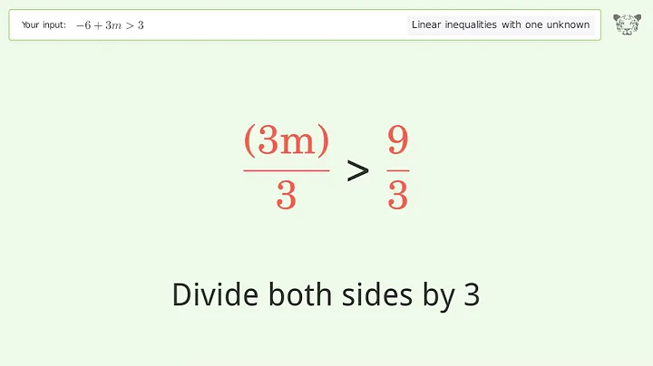 Solving Linear Inequalities: -6+3m is Greater Than 3