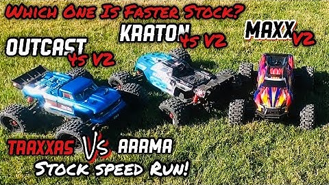 Maxx v2 vs. Kraton v2 vs. Outcast v2 stock speed run!