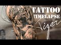 Realistic Tiger - 10 hours in 10 minutes - Tattoo Timelapse