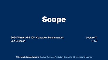 "Scope" Introductory C Programming for ECE at University of Toronto
