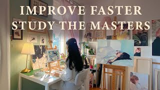 Master Studies improved my Art 🤝 Painting with Watercolor / Gouache + Museum visit ⭐️ Cozy Art Vlog