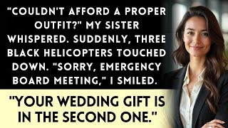 Sister's Wedding Guests Mocked My Cheap Dress—Then My Helicopter Fleet Landed