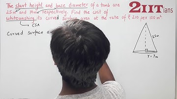 MENSURATION Exercise 17.2 Q10 Class X ICSE | The slant height and a base diameter of a conical