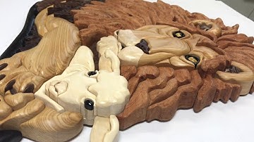 lion and lamb Intarsia by Kathy Wise