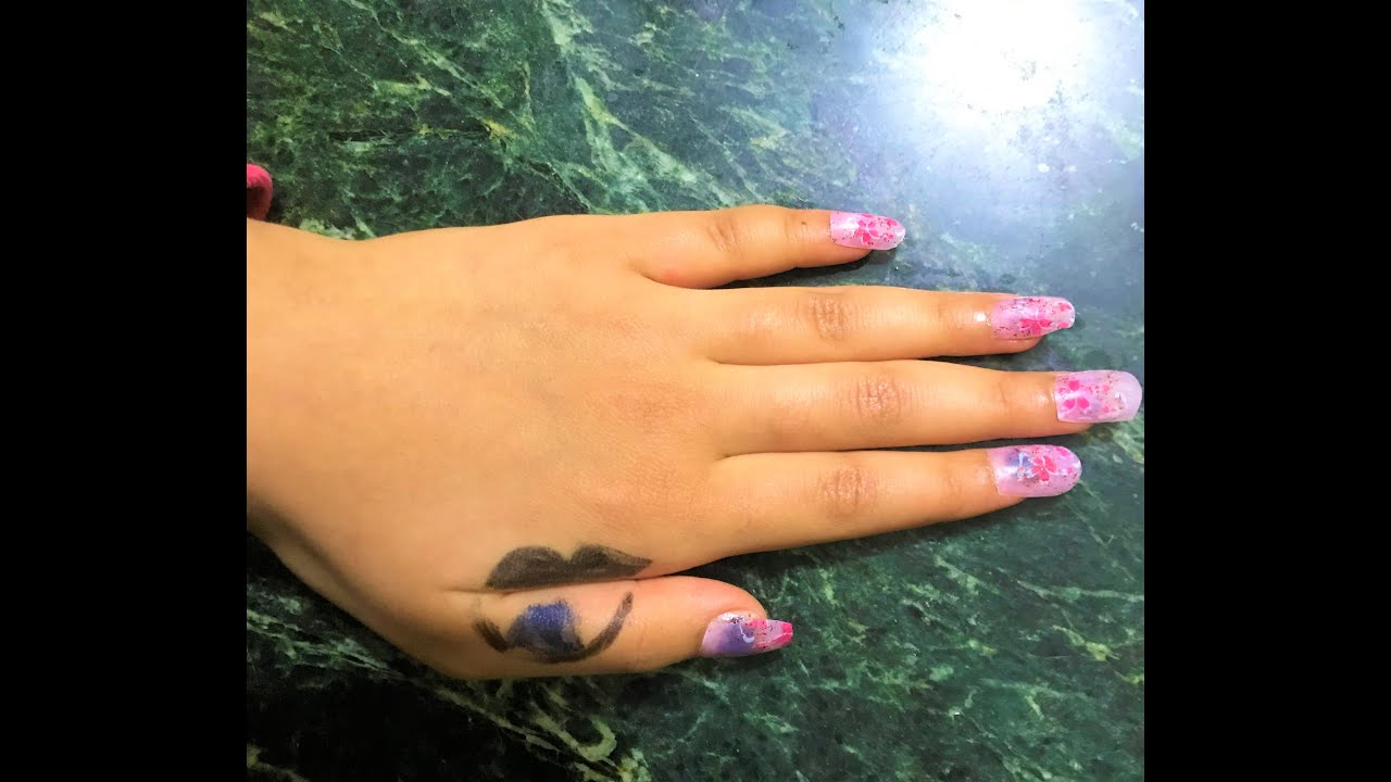 اسهل طريقه لتركيب الاظافر بدون صمغ - How to Apply fake Nails - YouTube