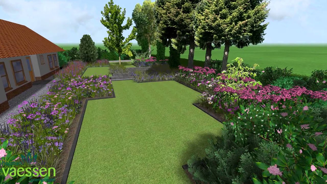 Super Herman Vaessen 3D tuinontwerp grote voortuin met Prairie Garden NV-11