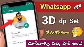 How To Set 3D Whatsapp Dp Whatsapp ల 3D Set చసకవడ ఎల Whatsapp Hidden Settings In Telugu