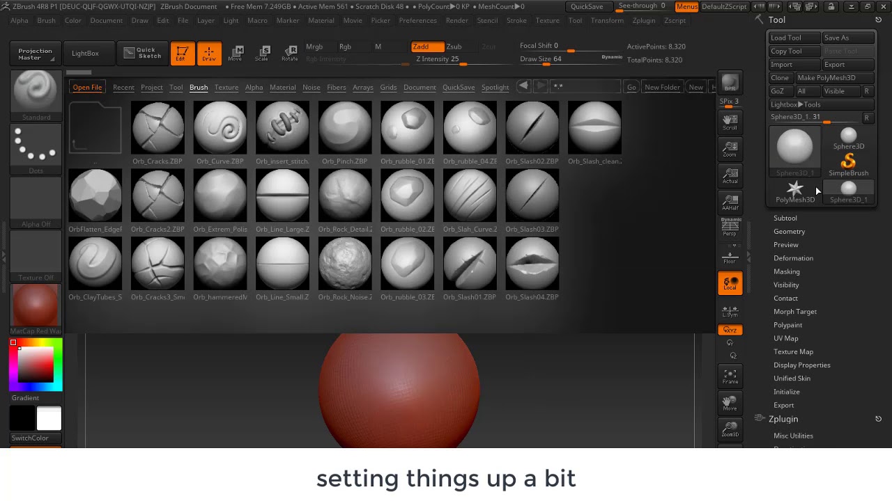 how to place brushes on ui zbrush