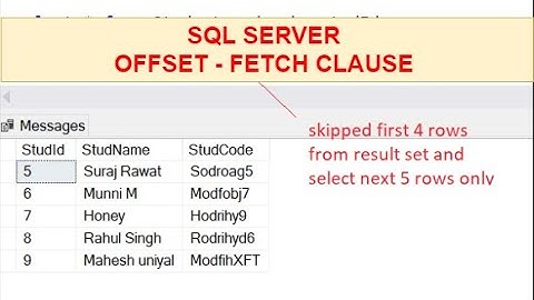 SQL Server OFFSET FETCH CLAUSES