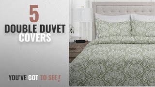 Top 10 Double Duvet Covers [2018]: Italian Luxury Damask Pattern Duvet Cover Set - 3-Piece Ultra
