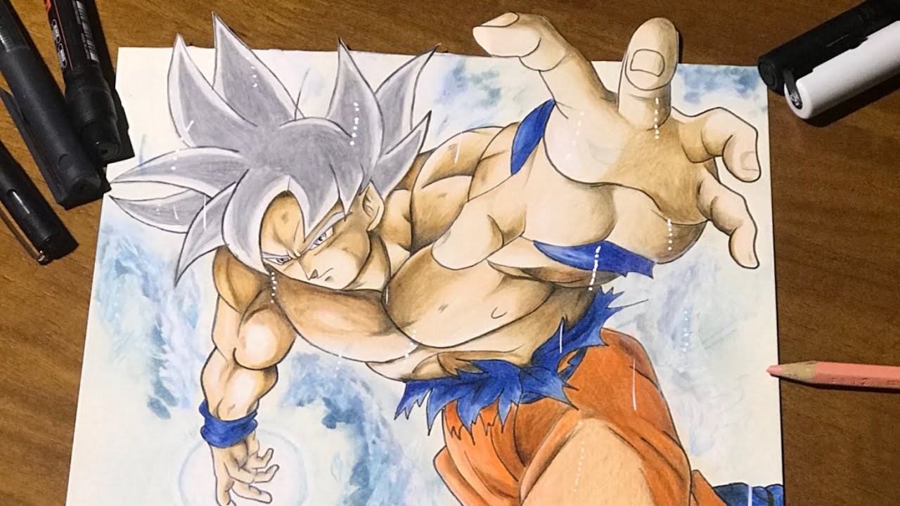 Veja como desenhar o Goku ultra instinto superior dominado completo 